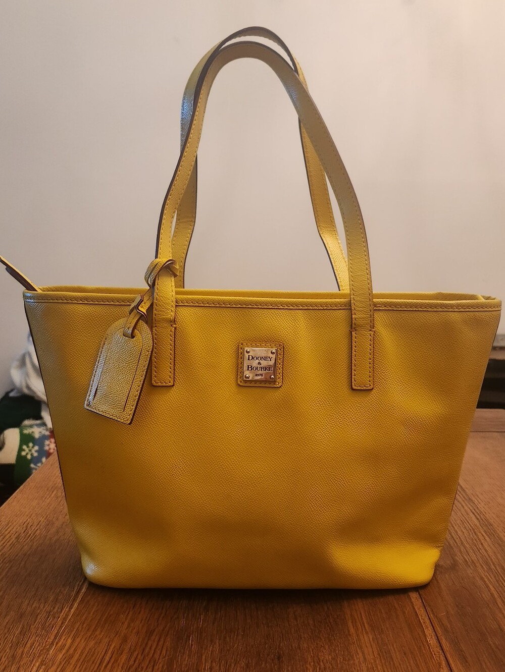Dooney & Bourke Lexington Shopper Yellow Pebbled Leather Tote